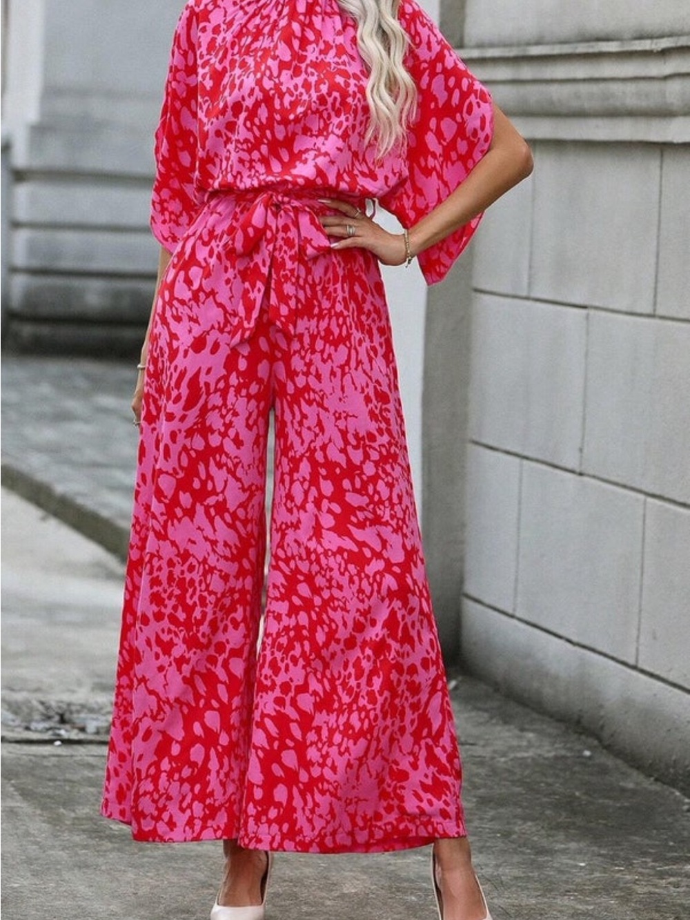 Rose Leopard Jumpsuit - Picture 2 of 3